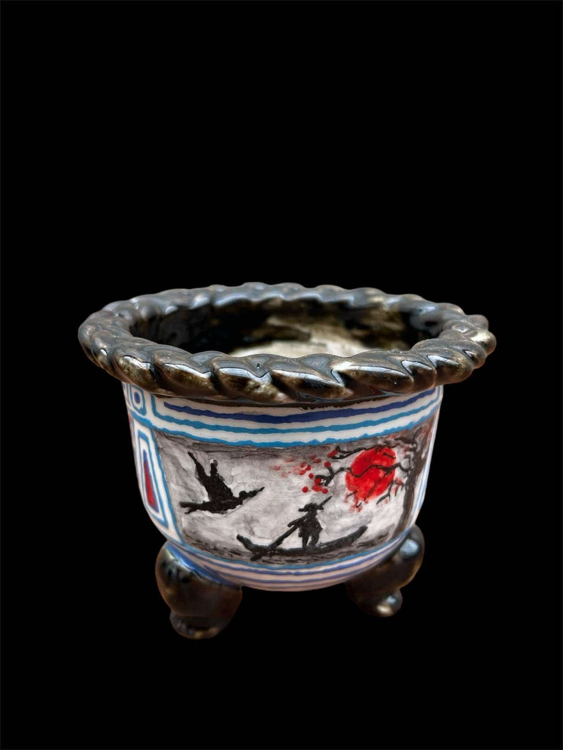 Vaso per Neofinetia smaltato a coppa