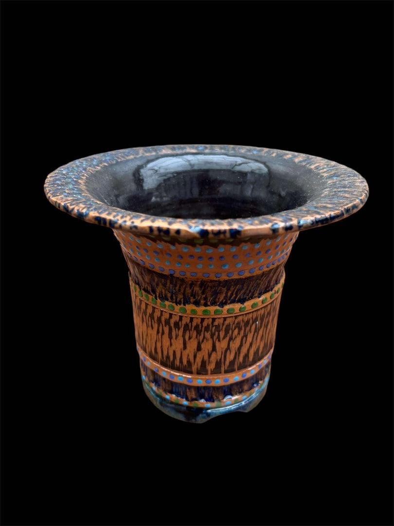 Vaso per Neofinetia smaltato a trombetta