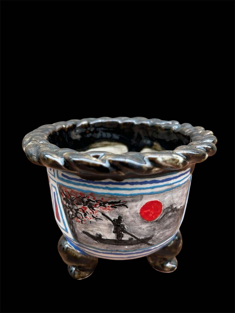 Vaso per Neofinetia smaltato a coppa