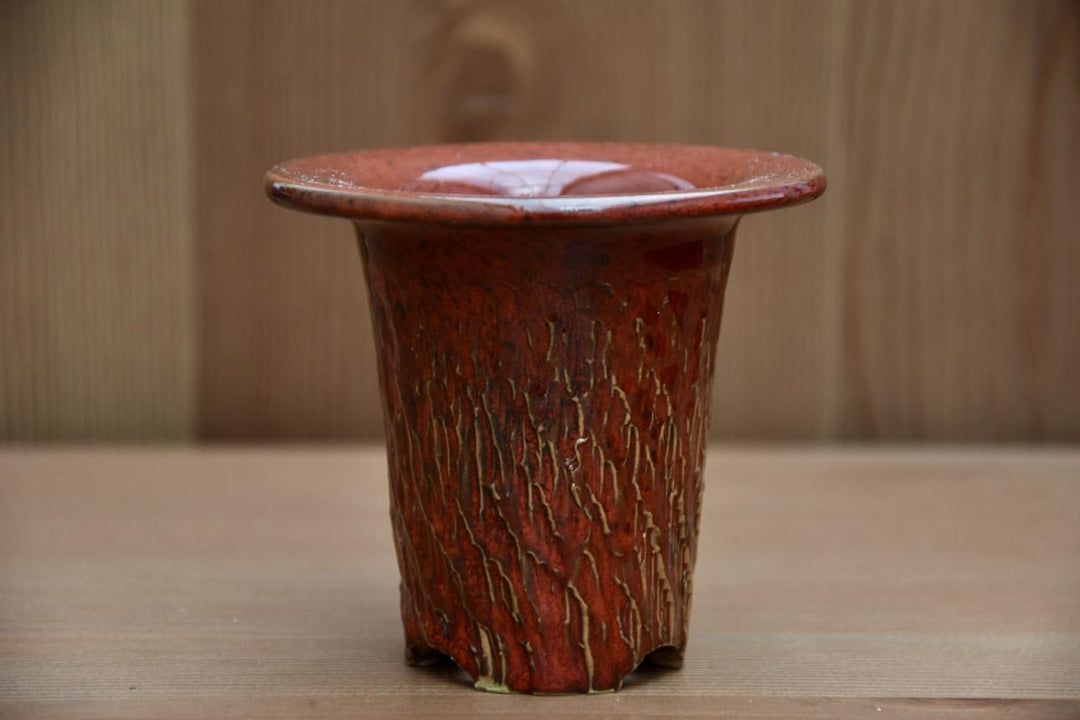 Vaso per Neofinetia smaltato a trombetta