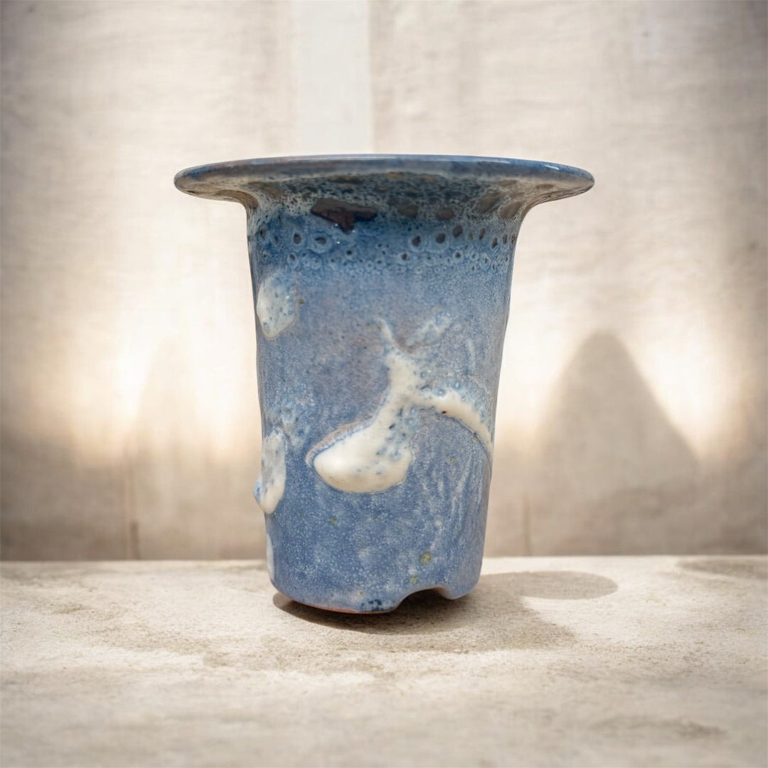 Vaso per Neofinetia smaltato a trombetta